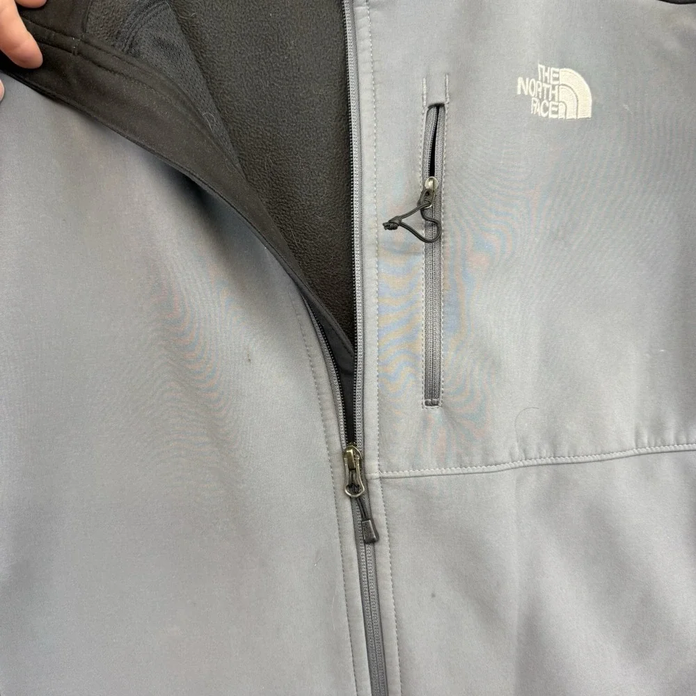 NORTH FACE APEX BIONIC JACKET Sz L FULL ZIP SOFT SHELL WATER RESISTANT GRAY